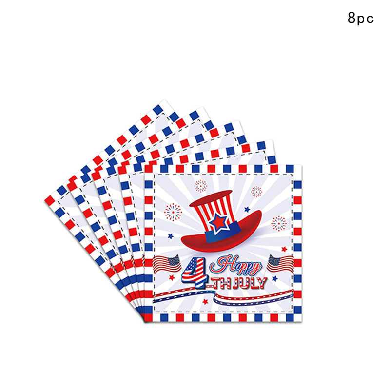 dropship American Independence Day Hat Balloon National Flag Disposable Tableware Set Happy 4th Of July USA National Day Party Decor