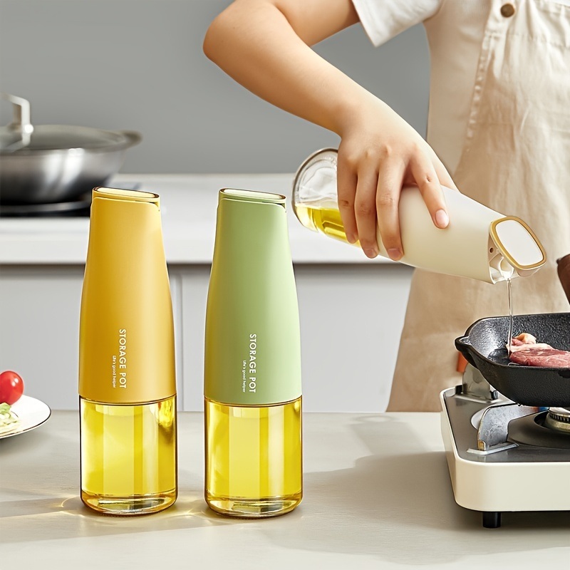 dropship 1pc Oil Pot Oil Bottle Household Kitchen Oil Bottle Oil Tank Automatic Opening And Closing Seasoning Bottle 9.31*2.85in