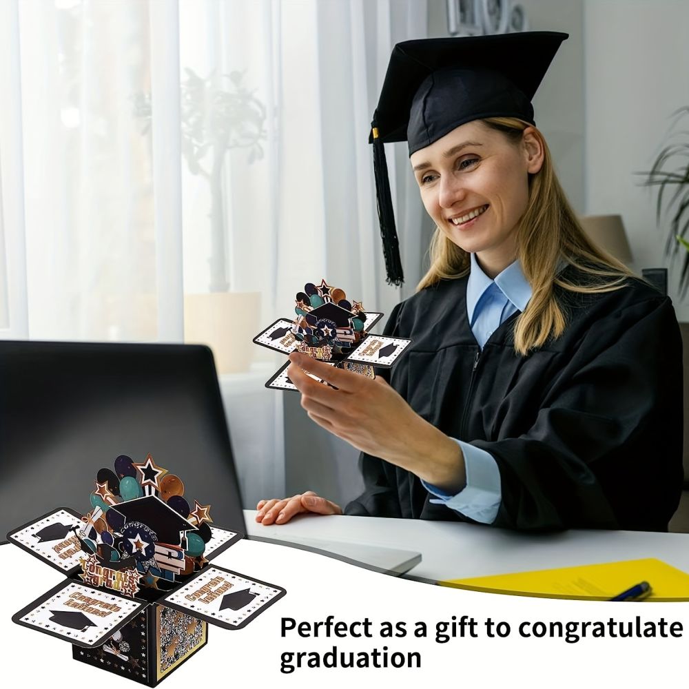 dropship 1pcs; 3D Graduation Pop Up Card; Class Of 2023 Congrats Grad Card; Congratulation Greeting Card With Envelope; Graduation Party Supplies; Party Supplies; Holiday Favors
