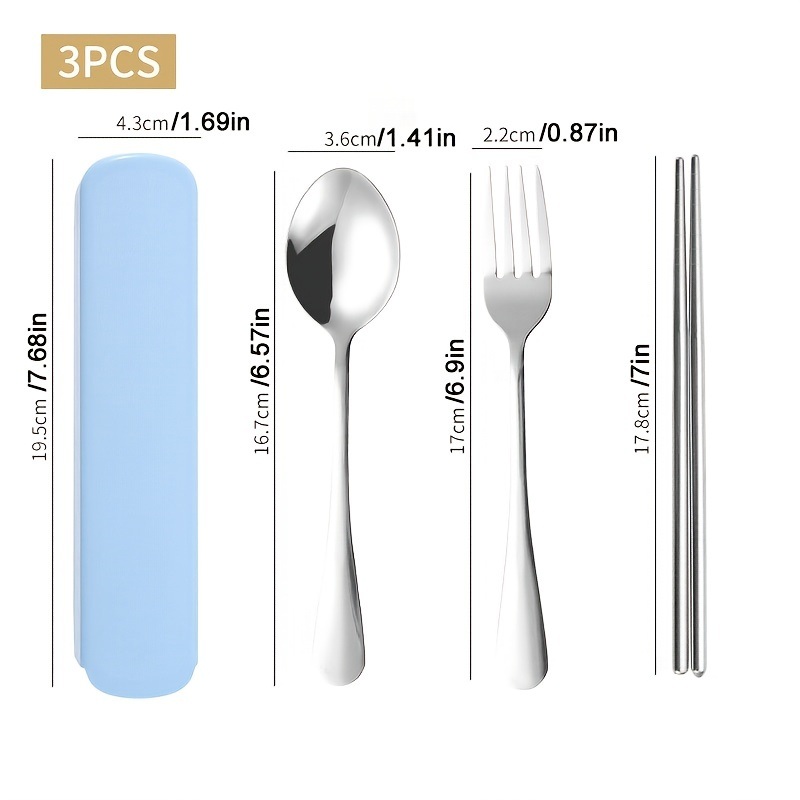 dropship 3pcs Portable Cutlery Set With Storage Box