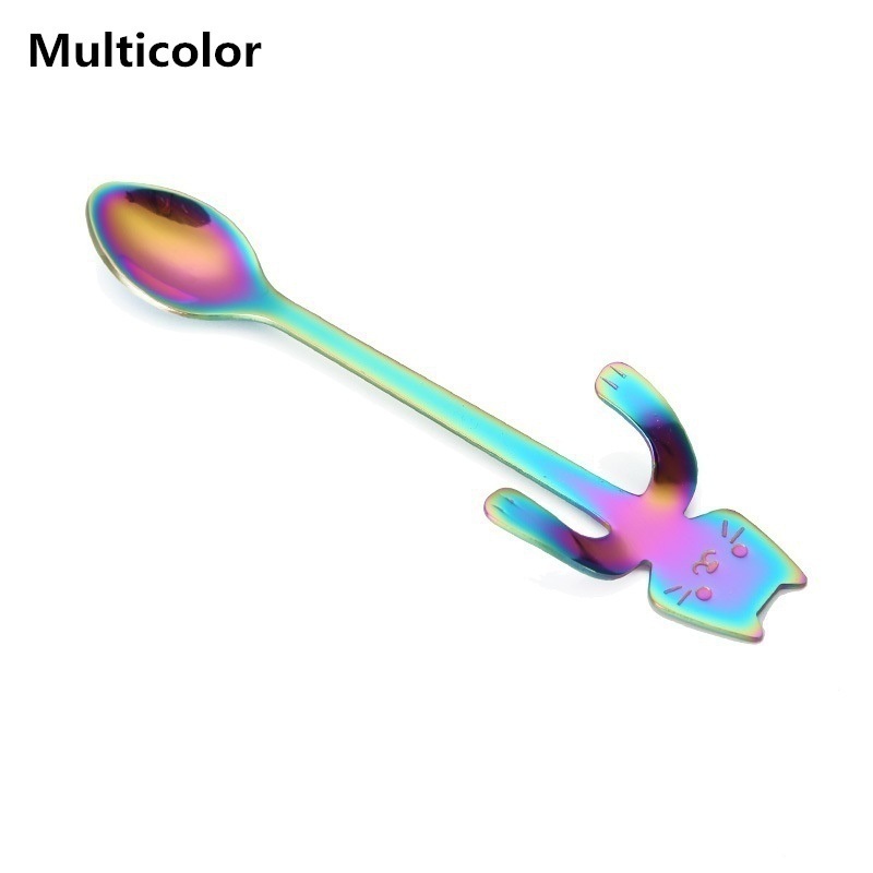 dropship 1pc Cute Kawaii Cat Spoon; Flatware; Creative Coffee Drinking Tools; Kitchen Gadget