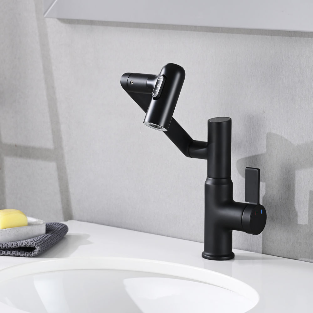dropship Faucet for Bathroom Sink; Bathroom Faucet with 1080° Rotary Faucet; 1 Hole; with Spray Dual Function; Temperature Display; ; Hot and Cold Dual Control; Suitable for Single Hole