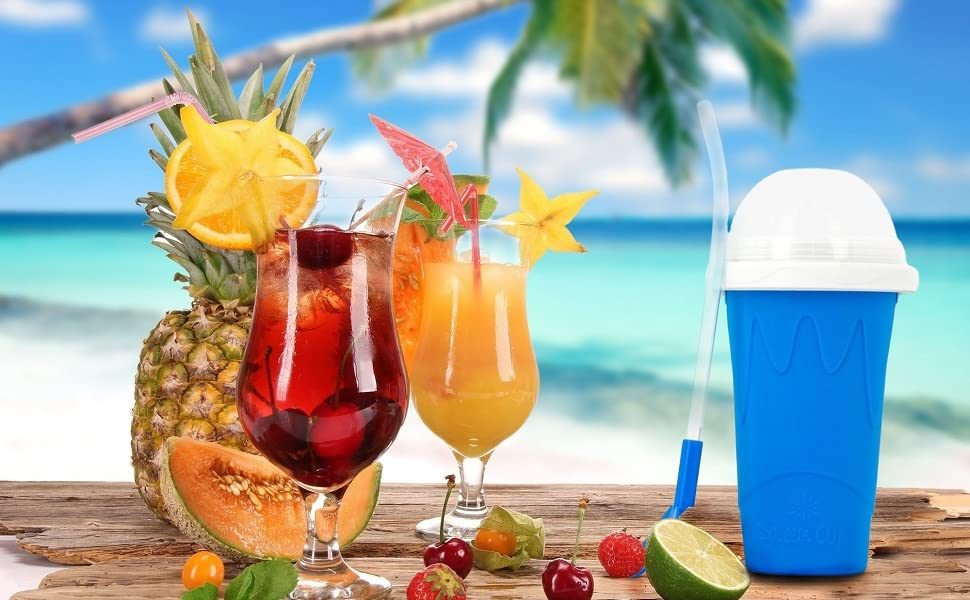 dropship Summer Squeeze Homemade Juice Water Bottle Quick-Frozen Smoothie Sand Cup Pinch Fast Cooling Magic Ice Cream Slushy Maker