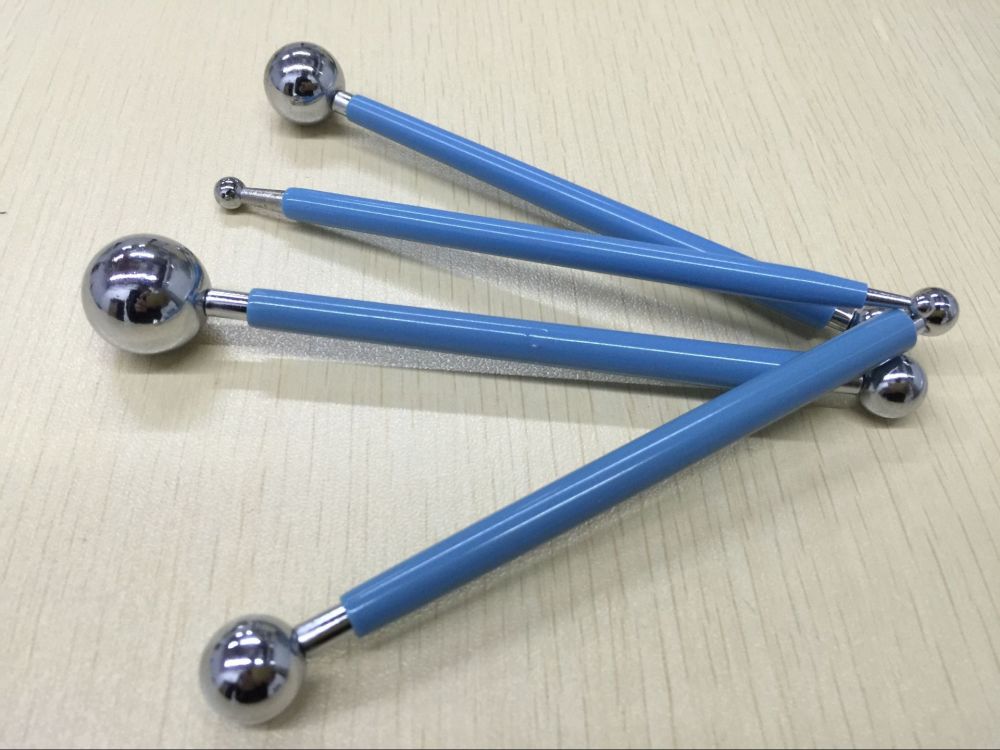 dropship 4 Pieces Metal Ball Stylus Dotting Tools, Embossing Pattern Design Fondant Decoration Sugar Craft Ceramic Flower Modeling Sculpting Tool