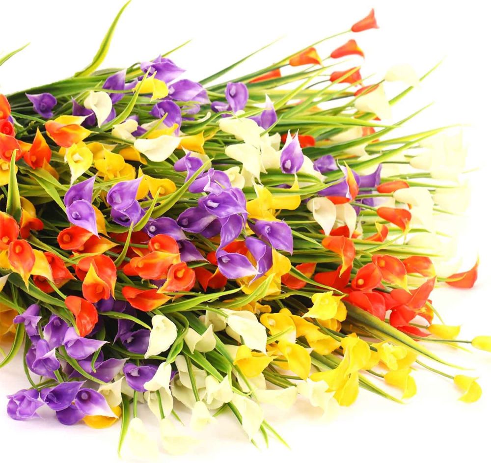 dropship 4 Bundles Premium Oxidation Resistance Artificial Flower; Artificial Outdoor Flowers UV Resistant Fake Flowers No Fade Faux Plastic Greenery Shrubs Garden Porch Window Box Wedding Decorating