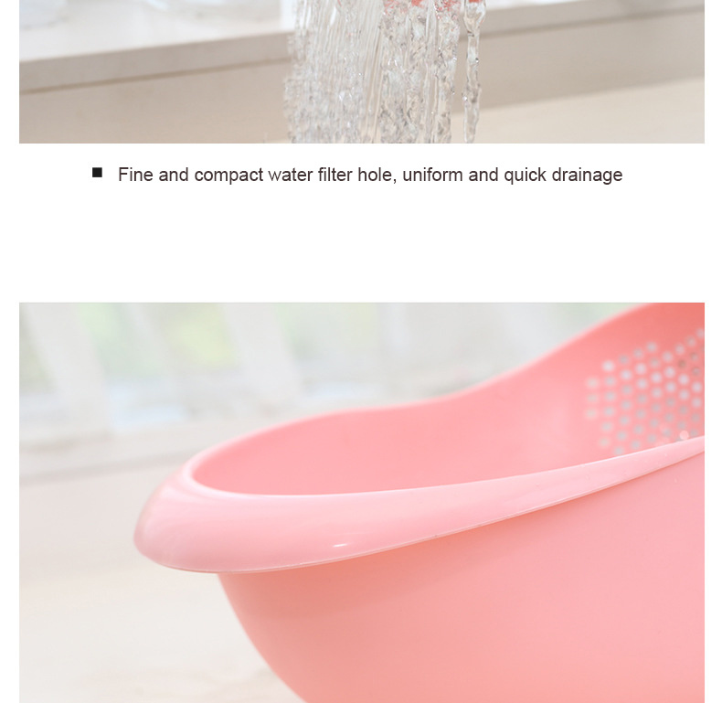 dropship Green Thickened Kitchen Rice Washing Machine Rice Washing Sieve Rice Washing Basin Plastic Draining Vegetable Washing Basket