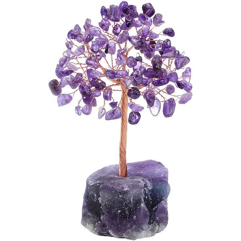 dropship 1pc Natural Crystal Tree Crystal Hair Ore Fluorite Base Rich Tree Chakra Amethyst Powder Crystal Ornaments