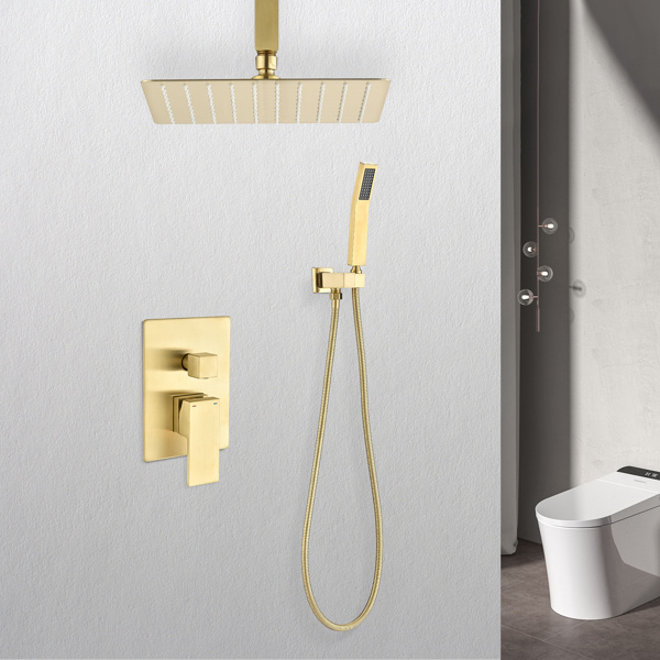 dropship Ceiling Mounted Shower System Combo Set with Handheld and 12"Shower head