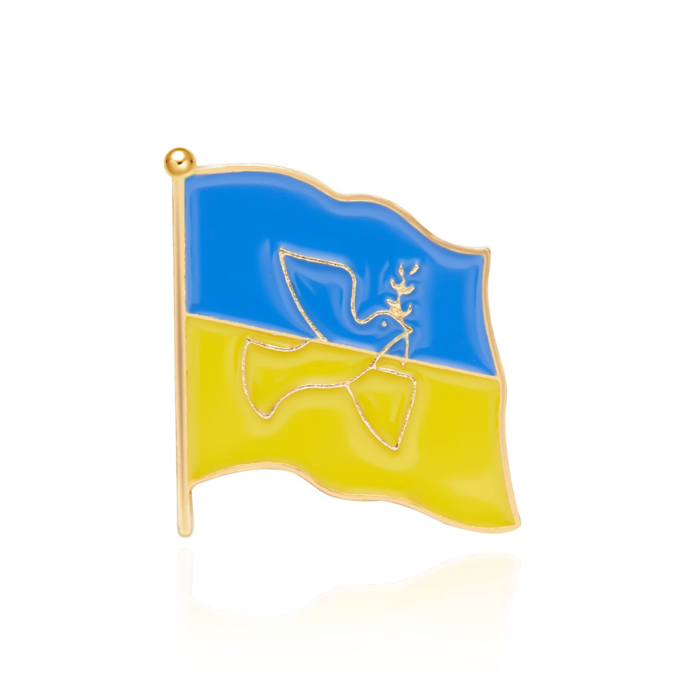 dropship Personality Ukraine Flag Brooch For Women Men Ukrainian National Map Blue Yellow Pins Patriotic Badges Coat Dress Lapel Jewelry