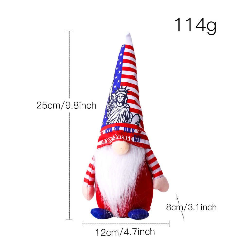 dropship Independence Day Liberty Rudolph Doll Fan Flag American National Day Goddess Statue Hat Faceless Doll Outdoor Festive Decoration