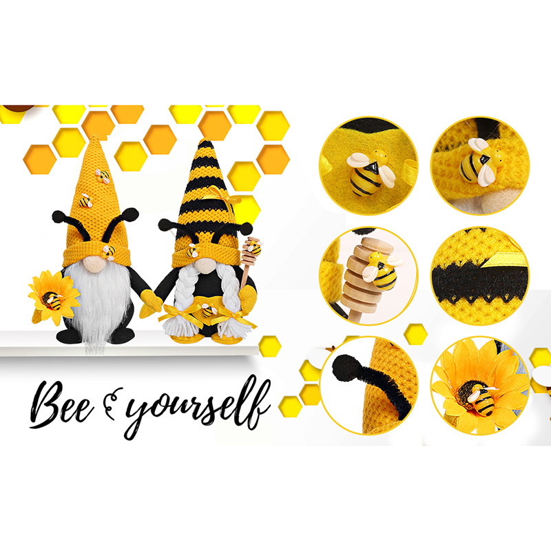 dropship Bumble Bee Gnome Plush Mr and Mrs Honeybee Spring Gnomes Plushie Ornaments
