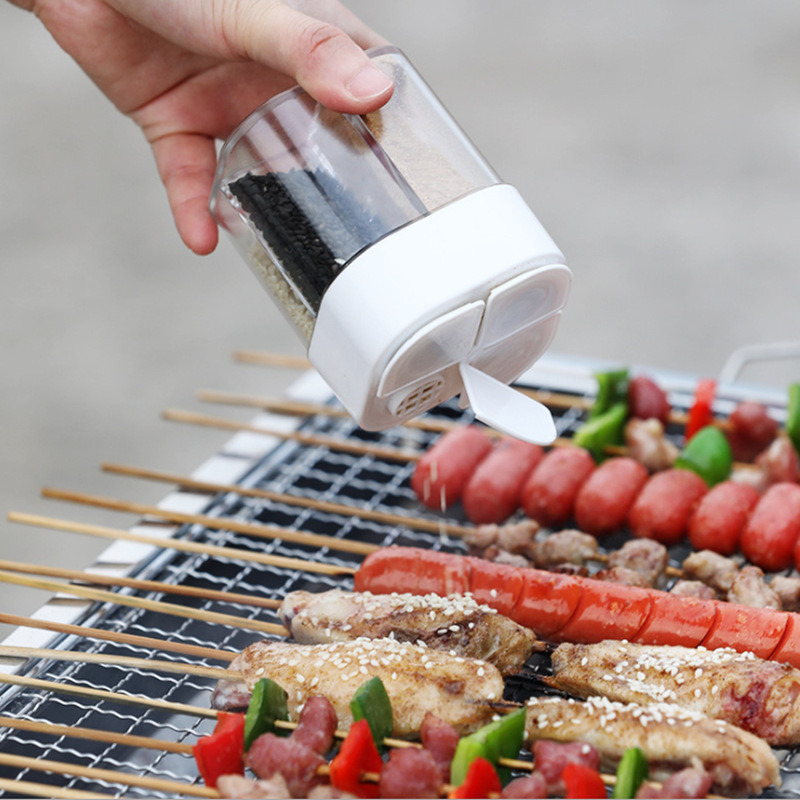 dropship Four-in-one Sauce Sub-bottling; Creative Outdoor Barbecue Portable Transparent Seasoning Box
