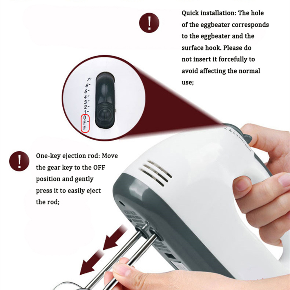dropship Multifunctional 7 Speed Mini Mixer Electric Food Blender Handheld Mixer Egg Beater Automatic Cream Food Cake Baking Dough Mixer