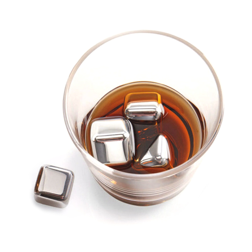 dropship Stainless Steel Ice Cubes Reusable Chilling Stones For Whiskey Wine Keep Your Drink Cold Longer Chilling Party Bar Tool