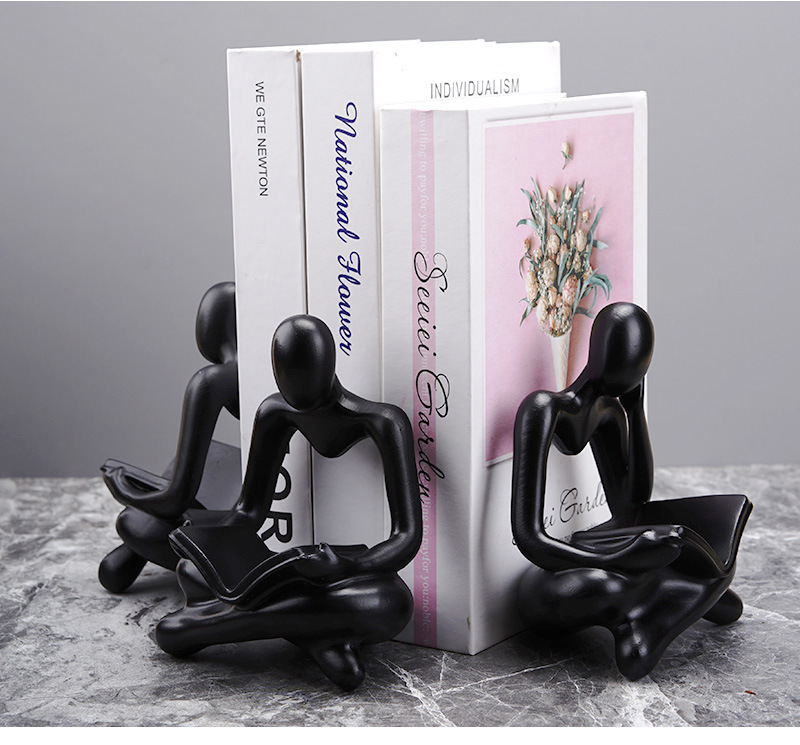 dropship NORTHEUINS Reading Man Resin Figurine for Study Room Desktop Abstract Thinker Figure Ornament Home Living Room Office Decoration