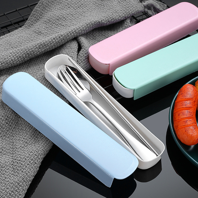 dropship 3pcs Portable Cutlery Set With Storage Box