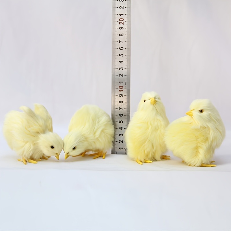 dropship 1pc Simulated Little Chick Figurine Lifelike Chicken Figurines Animal Figurine Realistic Chicken Photography Props Easter Supplies Easter Toy