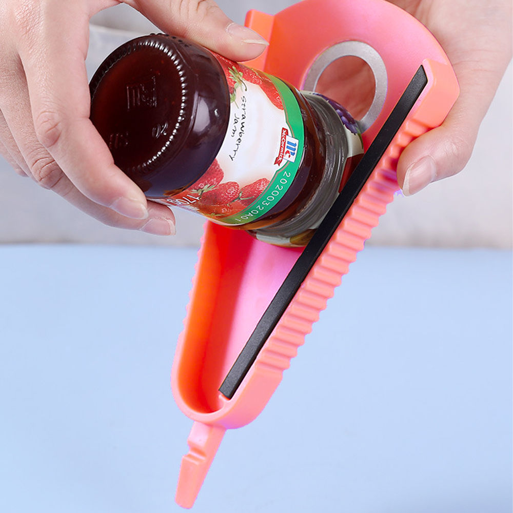 dropship Multi Function Can Opener Non Slip Handle Multi-function Bottle Opener Portable Twist Off Lid Quick Opening for Children Elderly