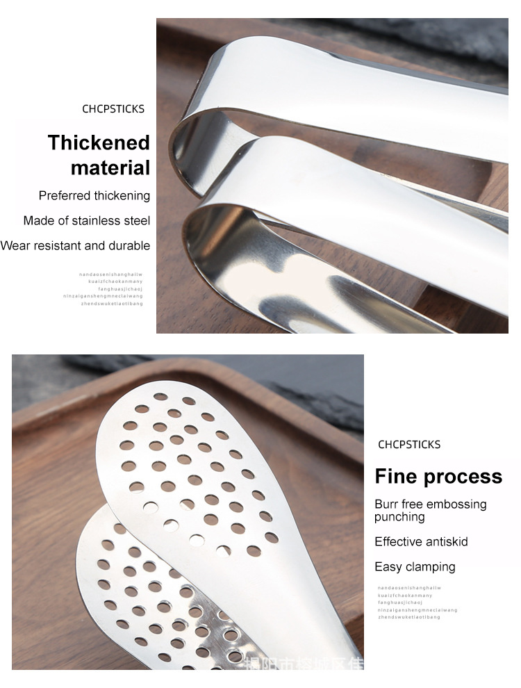 dropship 1PCS Kitchen utensils BBQ Food Clip kitchen Chief Tongs Stainless Steel Portable for Picnic Barbecue Cooking Articles