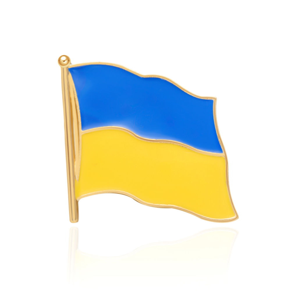 dropship Personality Ukraine Flag Brooch For Women Men Ukrainian National Map Blue Yellow Pins Patriotic Badges Coat Dress Lapel Jewelry