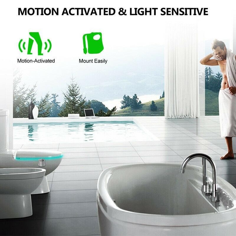 dropship 1pc 16 Colors Toilet Light, Human Motion Sensor Night Light, Bathroom Accessories