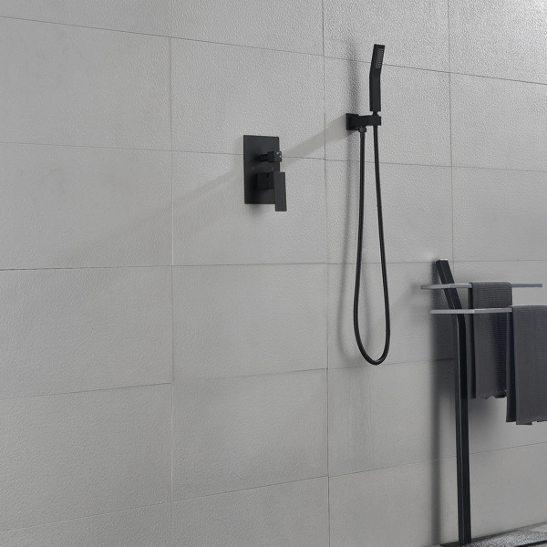 dropship Matte Black Shower Set System Bathroom Luxury Rain Mixer Shower Combo Set Ceiling Mounted Rainfall Shower Head Faucet