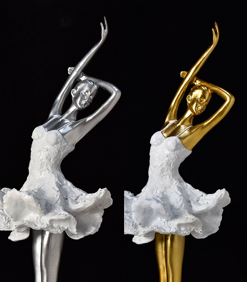dropship NORTHEUINS Resin Ballet Dancer Figurines for Interior Art Girl Statue Home Living Room Bedroom Entrance Display Decor Accessorie
