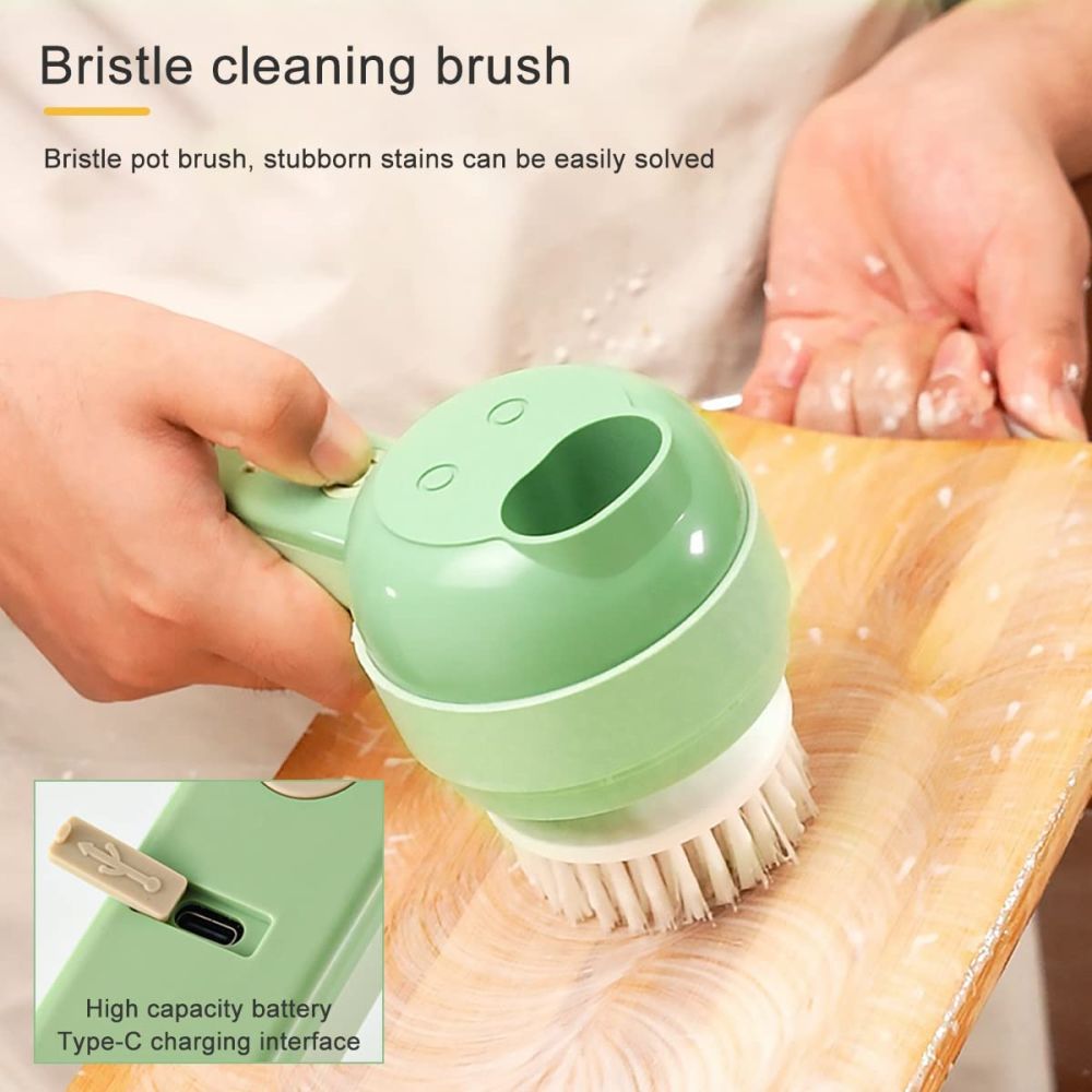 dropship 1pc 4 In 1 Vegetable Chopper Handheld Electric Vegetable Cutter Set Portable Wireless Garlic Mud Masher Garlic Press And Slicer Set Multifunctional Electric Mini Food Processor
