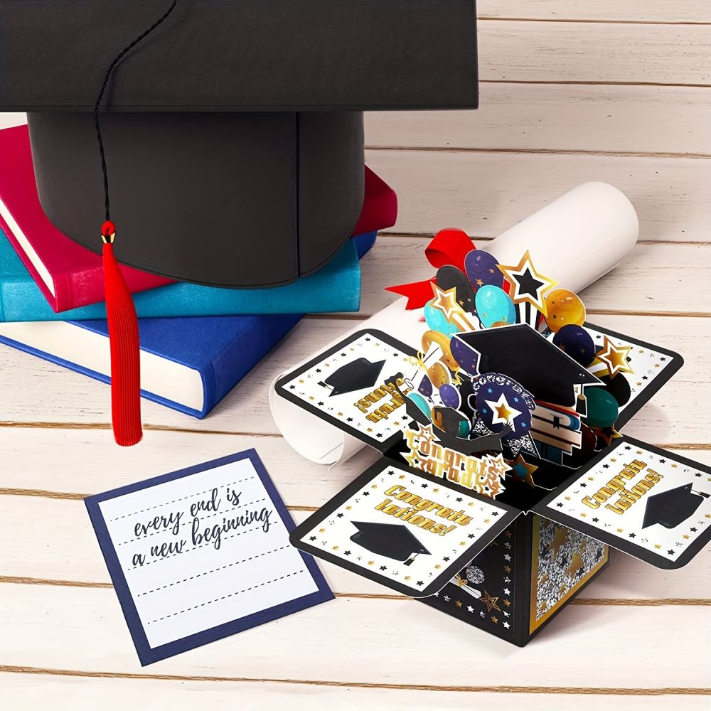 dropship 1pcs; 3D Graduation Pop Up Card; Class Of 2023 Congrats Grad Card; Congratulation Greeting Card With Envelope; Graduation Party Supplies; Party Supplies; Holiday Favors