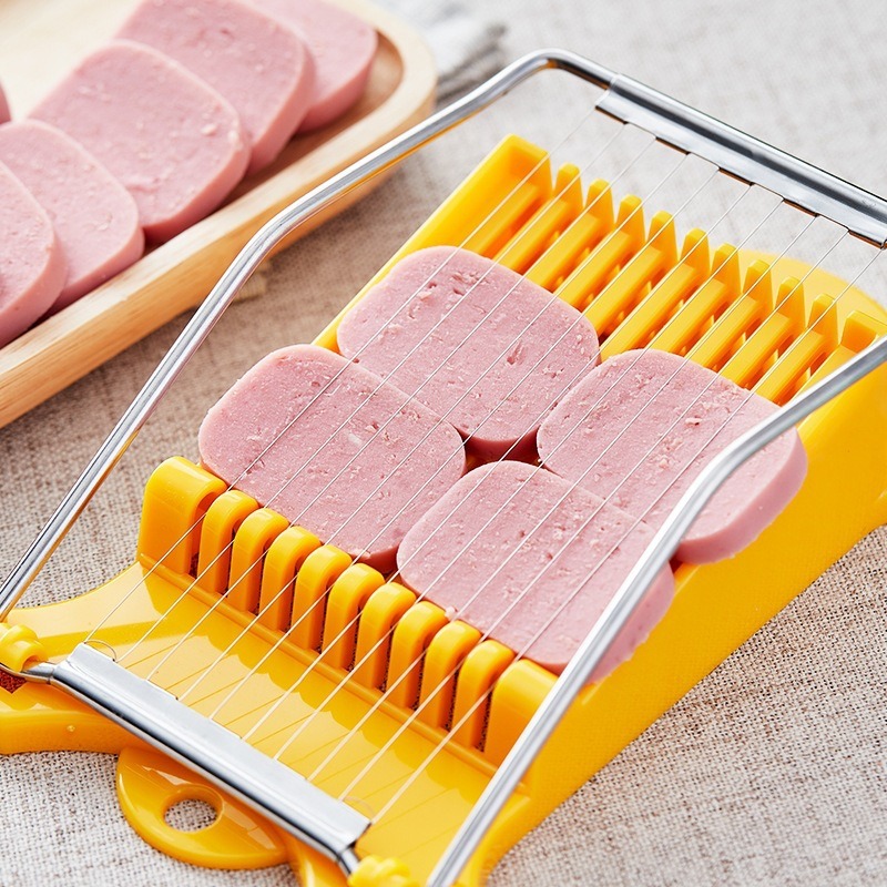 dropship 1pc, Multifunctional Luncheon Meat Cutter, Stainless Steel Egg Cutter, Cutting 10 Pieces For Fruit Onion Soft Food Roast Legs, Spam Slicer, Kitchen Tools