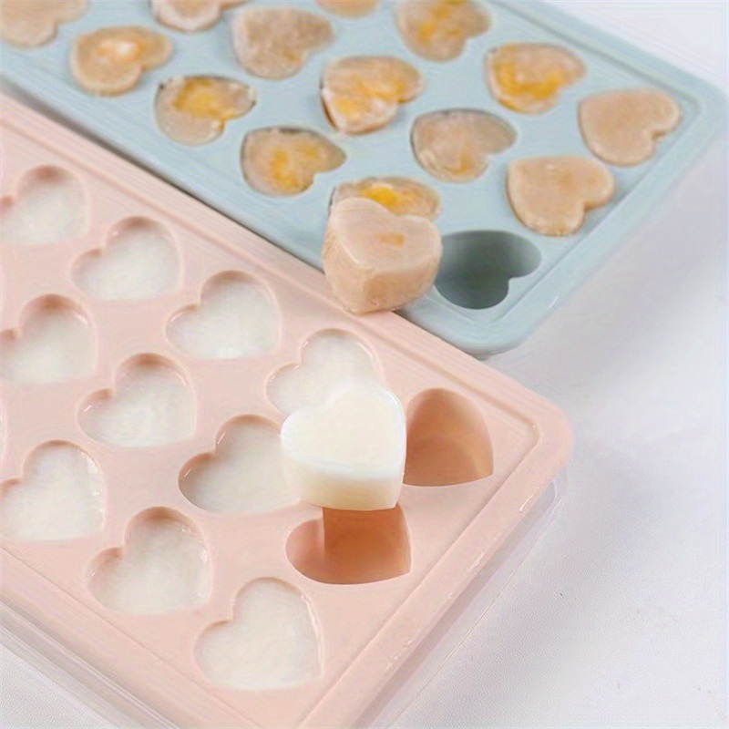 dropship 1pc Silicone Heart-shaped Ice Tray Ice Cube Mold Homemade Ice Cube Box Refrigerator Ice Maker