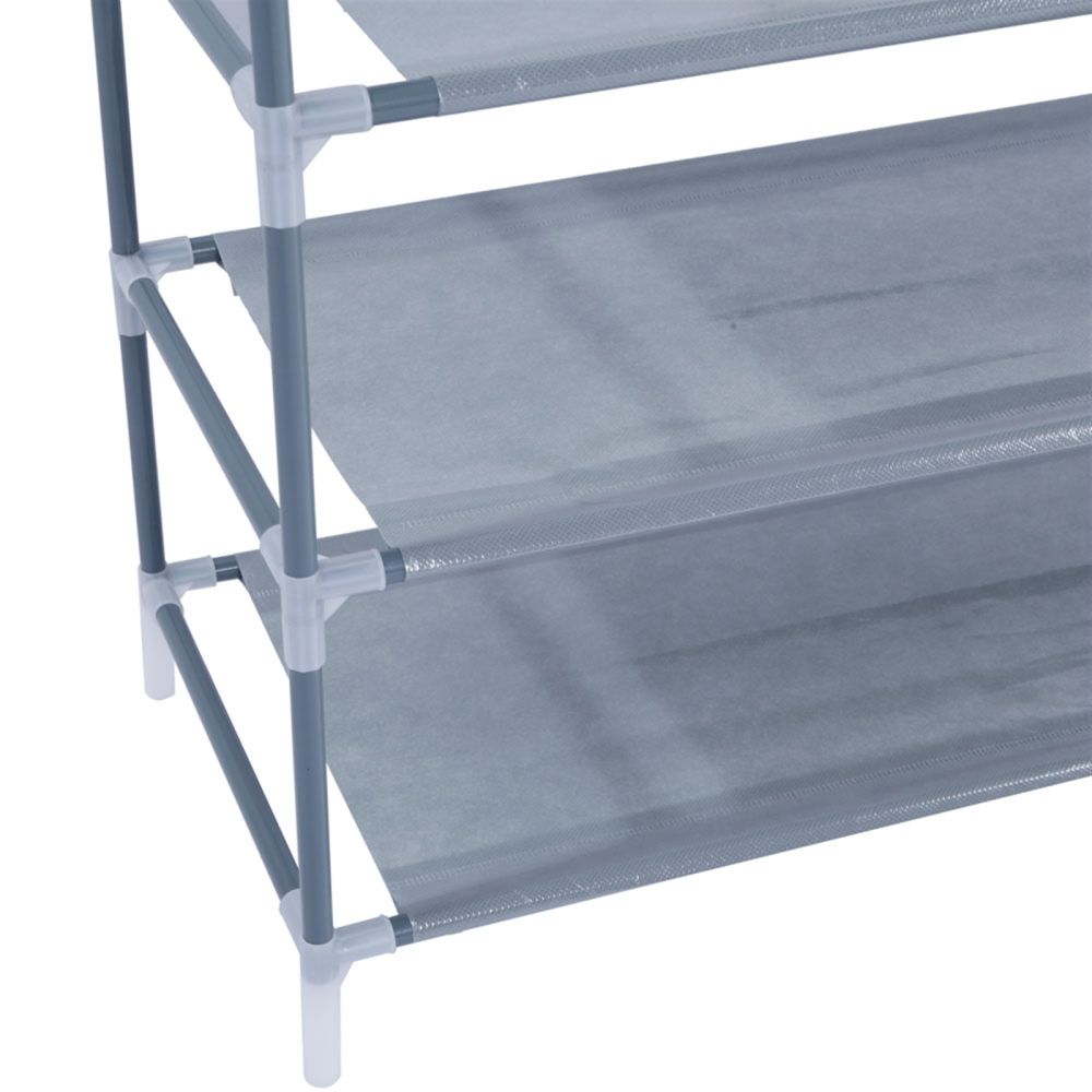 dropship Simple Assembly 5 Tiers Non-woven Fabric Shoe Rack with Handle Gray XH