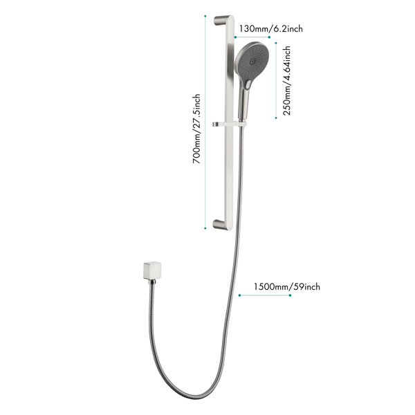 dropship Eco-Performance Handheld Shower with 28-Inch Slide Bar and 59-Inch Hose