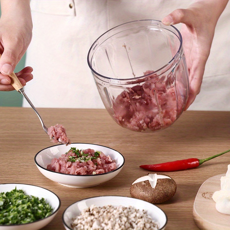 dropship Manual Meat Grinder Vegetable Cutter Pound Garlic Artifact Shredder Baby Complementary Food Machine Hand Cut Pepper Capacity 520ml