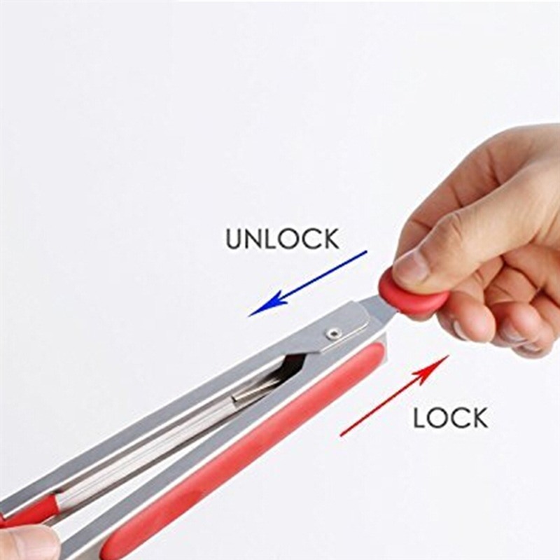 dropship 1pc Cross-border Exclusively For 9-inch Nylon Square Head Food Clip Barbecue Clip Flat Clip Bread Clip Stainless Steel Food Clip