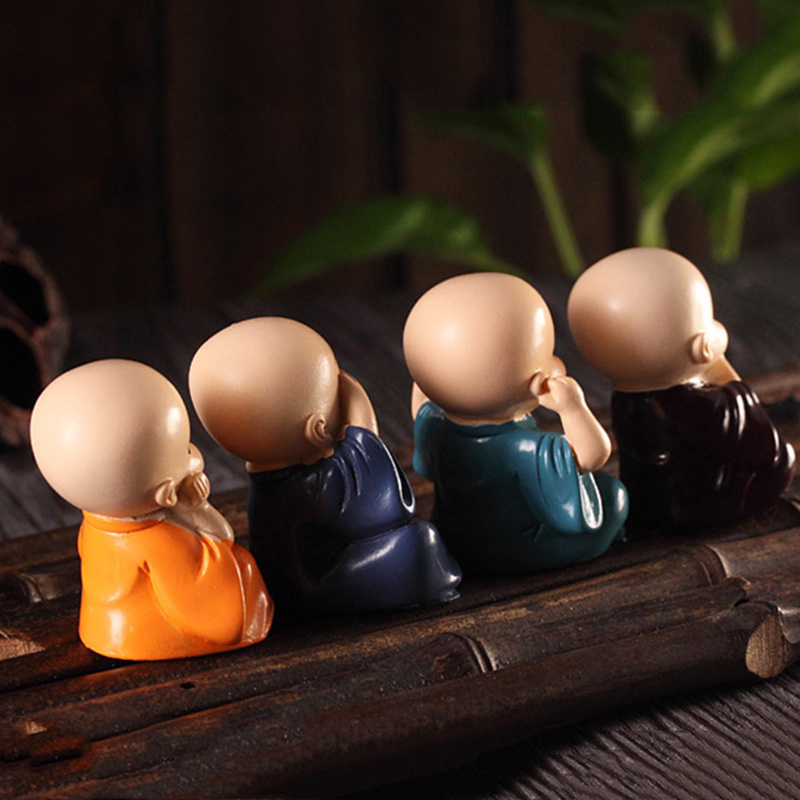 dropship Creative 4 Little Monk Resin Ornaments; Desktop Decoration Crafts