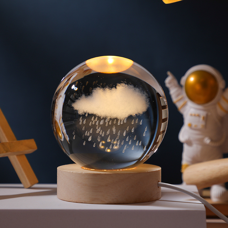 dropship 1pc Creative Crystal Ball Decoration, Desktop Night Light, Bedroom Night Light Valentine's Day Gifts Birthday Gifts
