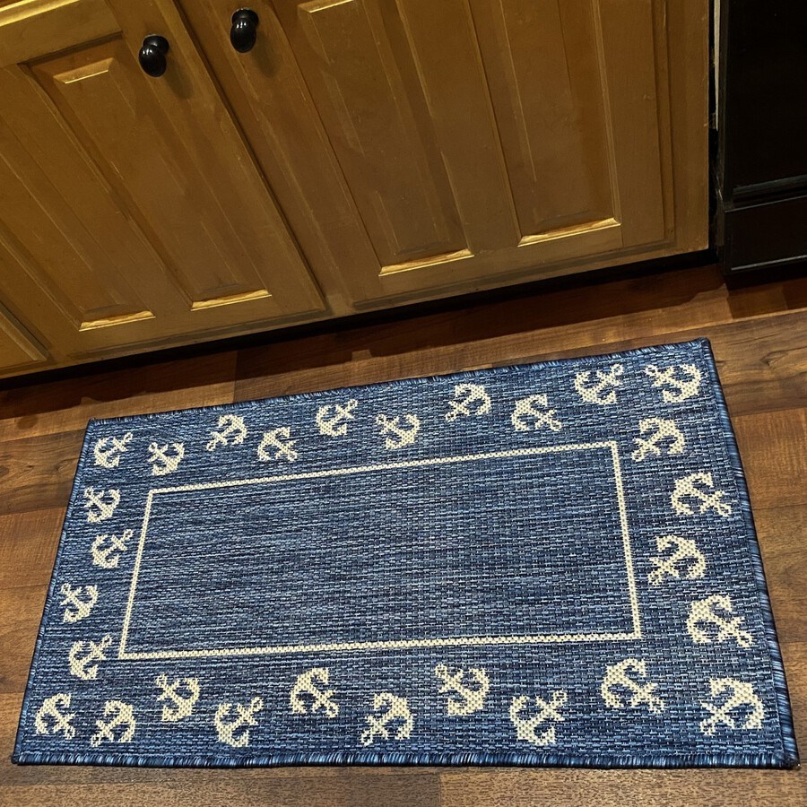 dropship Home Decor Coastal Bordered Coral Reef Indoor/Outdoor Accent Rug