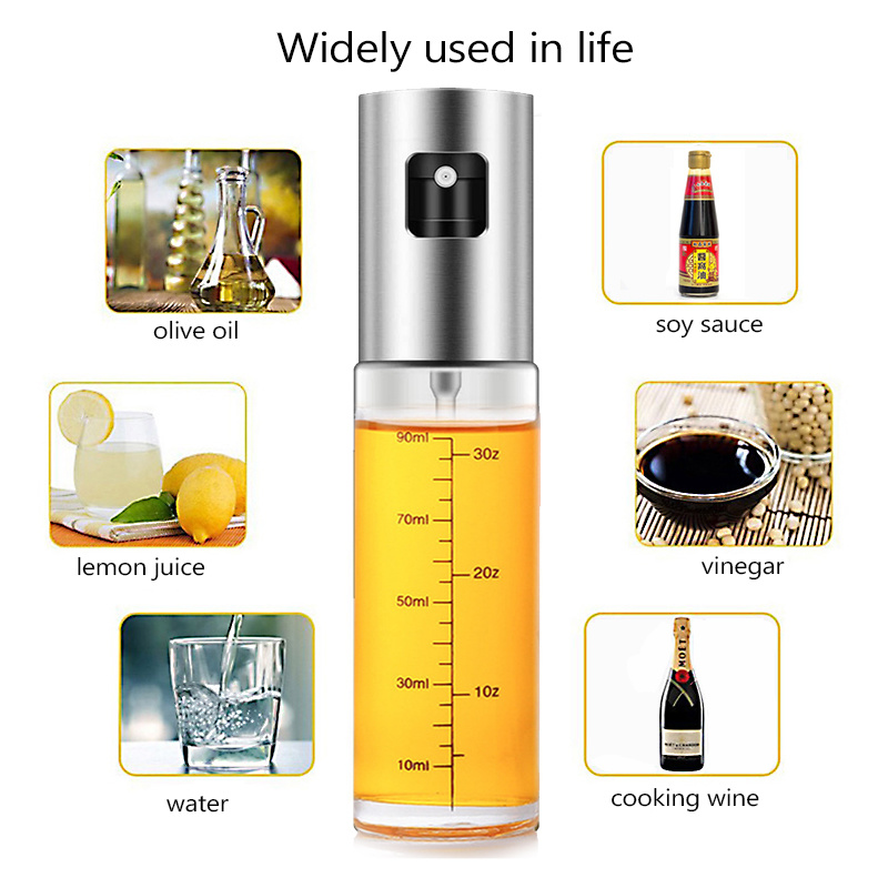 dropship 100ML Glass Bowl BBQ Olive Oil Spray Diffuser For Kitchen Dispenser Bottle Squirt Container Vinegar Soy Sauce Fuel Injection Pot