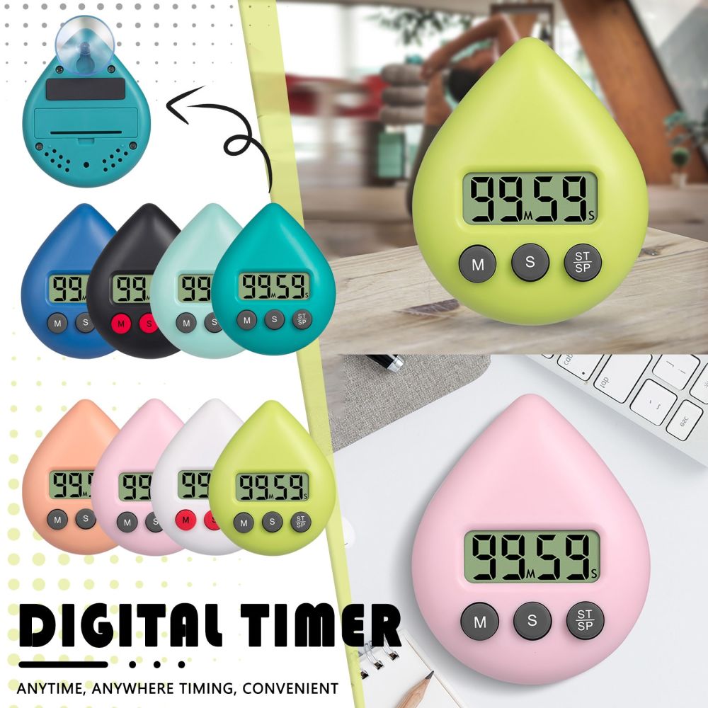 dropship LED Counter Display Alarm Clock Manual Electronic Countdown Sports Sucker Digital Timer Kitchen Cooking Shower Study Stopwatch