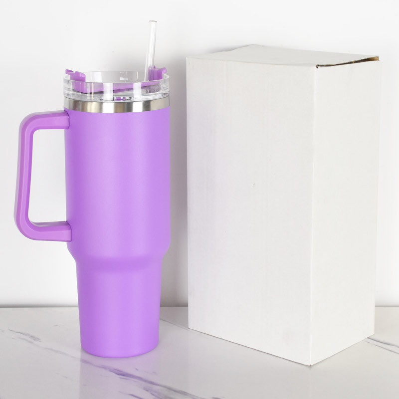 dropship 1200ml Stainless Steel Mug Coffee Cup Thermal Travel Car Auto Mugs Thermos 40 Oz Tumbler with Handle Straw Cup Drinkware New In
