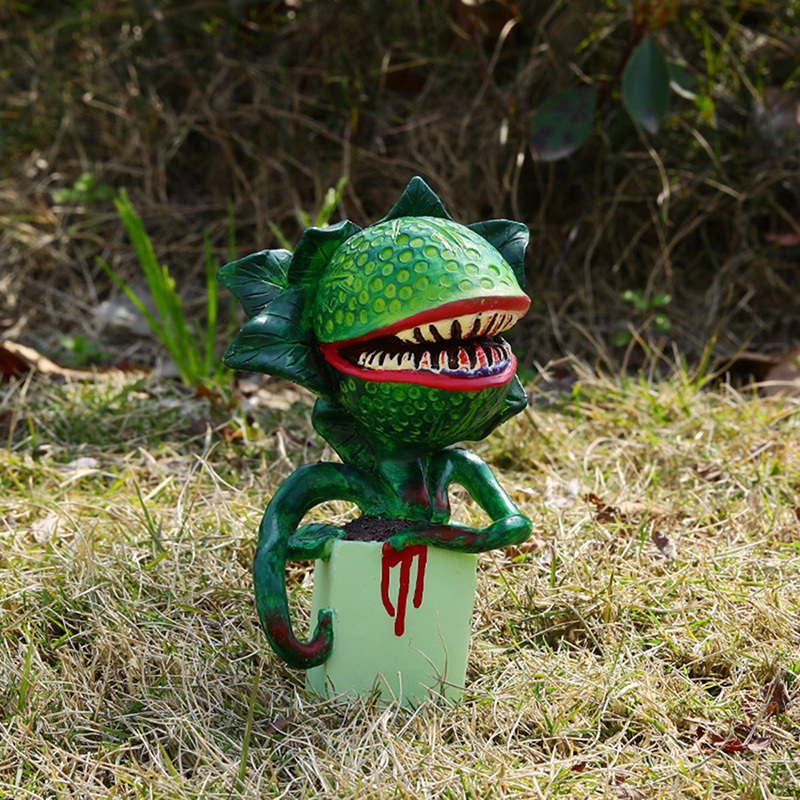 dropship New CannibalPlant Art Craft; Resin Prop For Movie; Garden Ornament; Horror Halloween Decoration