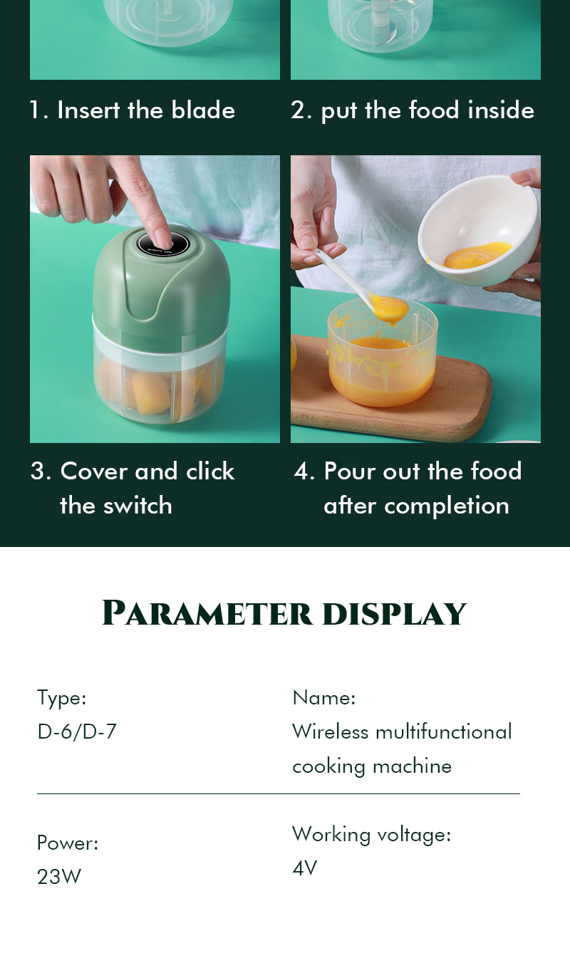 dropship 1pc Electric Garlic Pounder Garlic Meat Grinder Mini Garlic Cutter Household Kitchen Tool