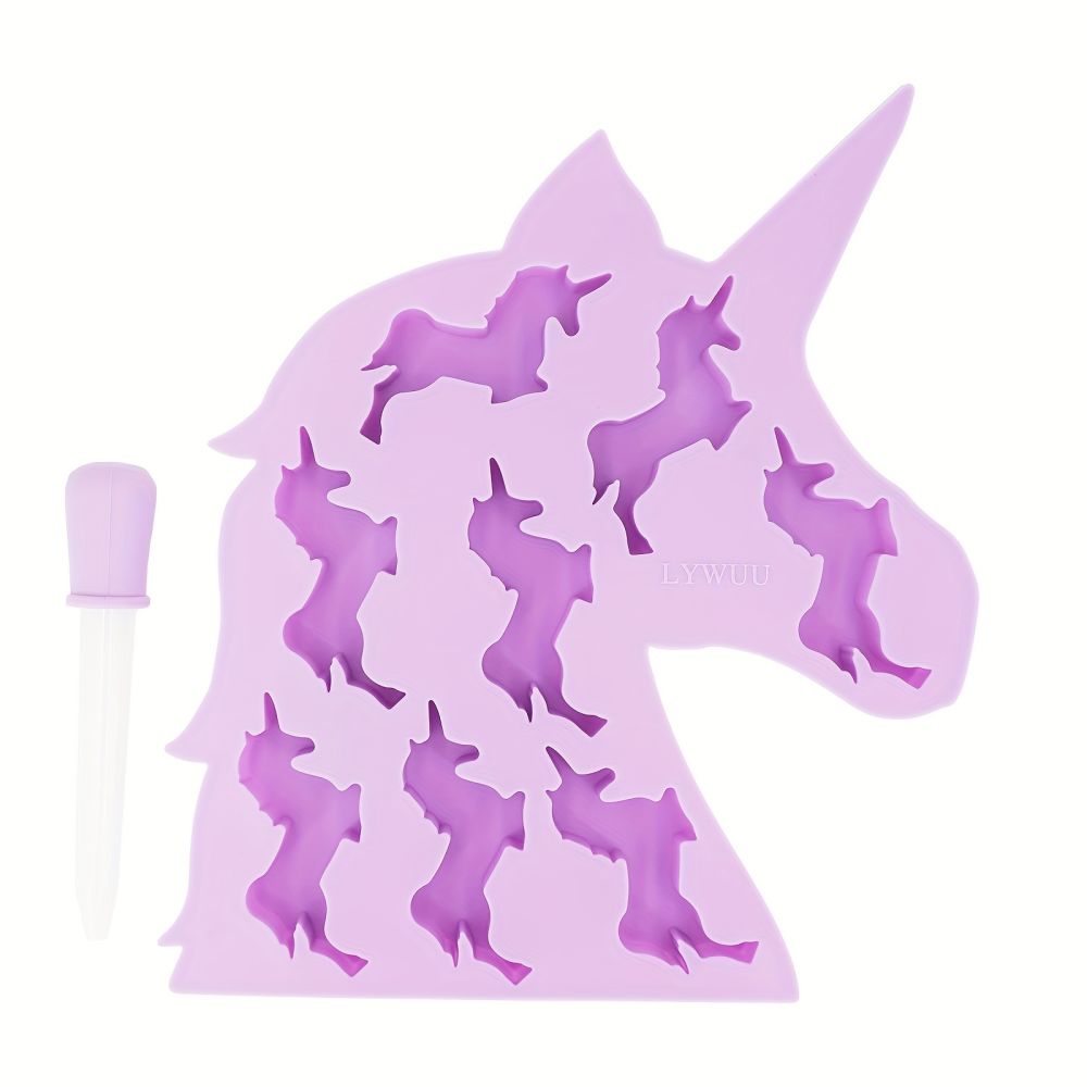 dropship 1pc Unicorn Silicone Ice Cube Molds And Tray Chocolate Candy Soap Jelly Cookie Gummy Wax Resin