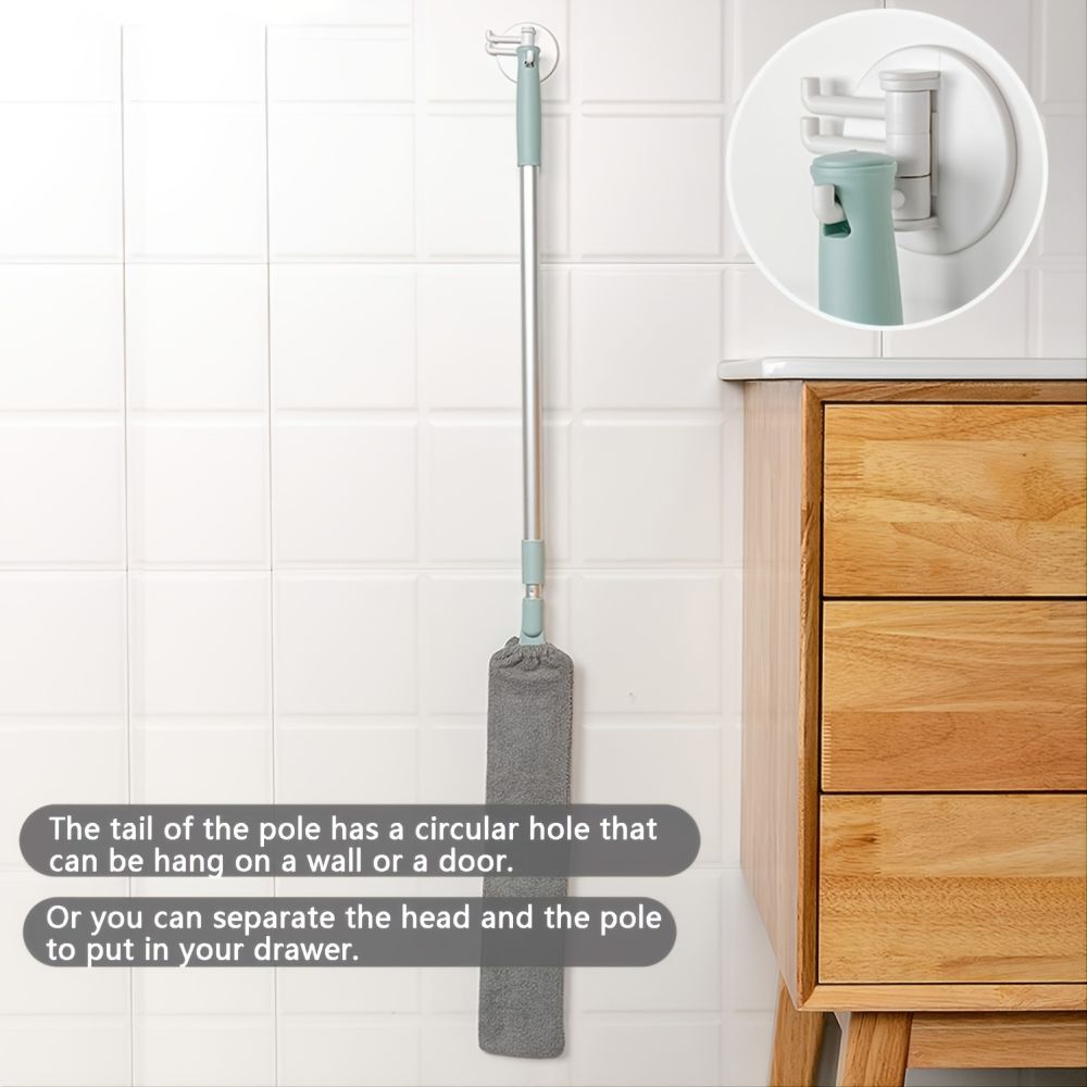 dropship 1pc Dust Cleaner, Microfiber Duster, Retractable Gap Dust Cleaning Artifact, Long Handle Microfiber Brush