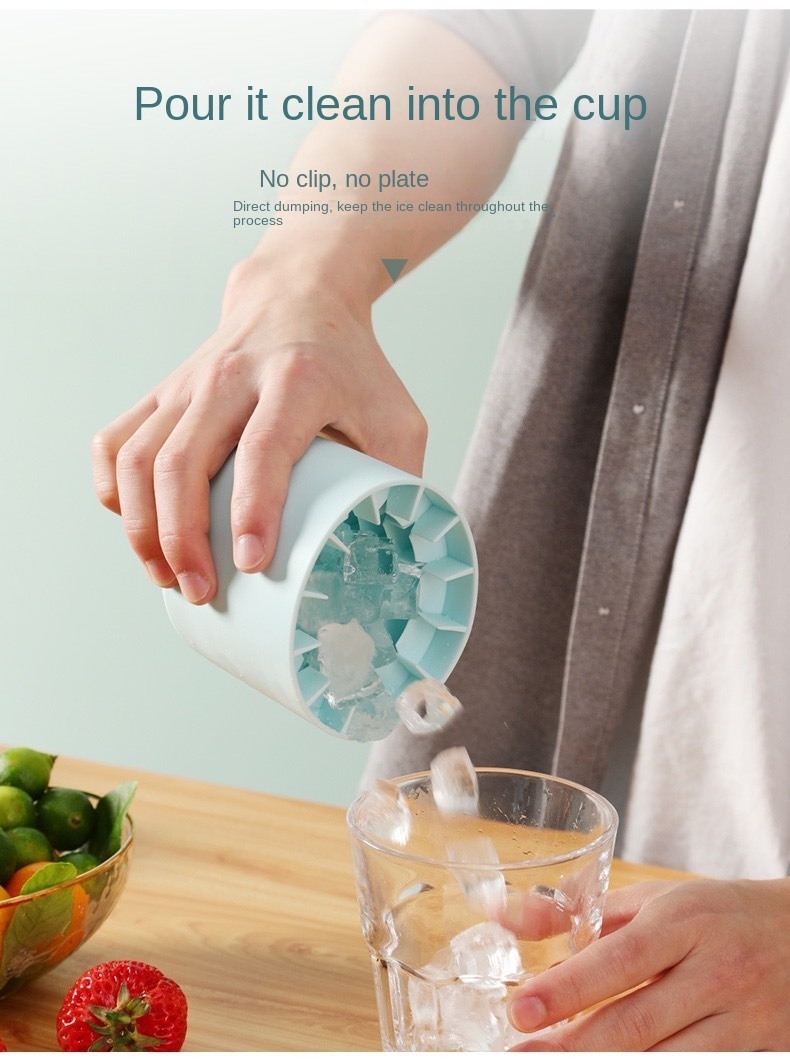 dropship Ice Bucket Cup Mold Ice Cubes Tray Food Grade Quickly Freeze Silicone Ice Maker Creative Design Ice Bucket Whiskey Beer Maker