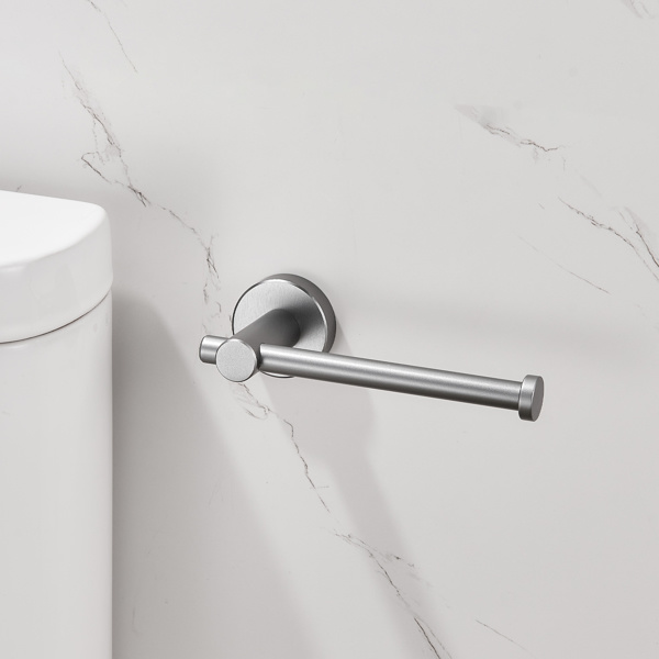 dropship Toilet Paper Holder Gun Grey Thicken Space Aluminum Toilet Roll Holder for Bathroom; Kitchen; Washroom Wall Mount