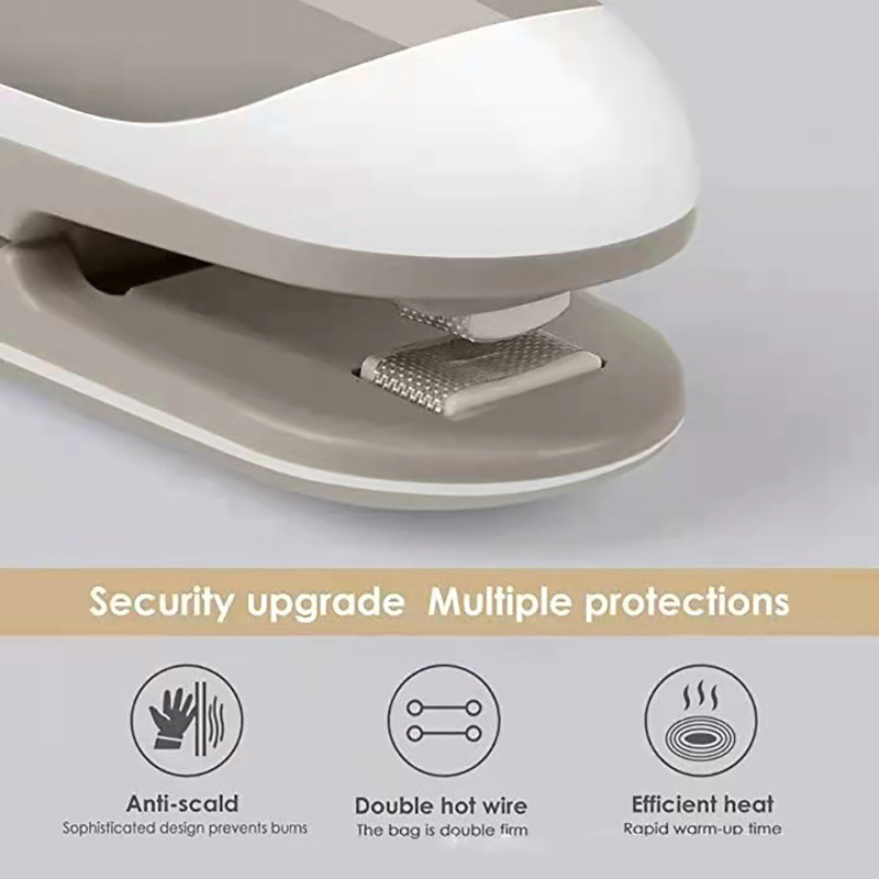 dropship 1pc; Mini Portable Sealer; Home Sealer; Heat Sealer Hand Press Sealing Clip; Battery Not Included