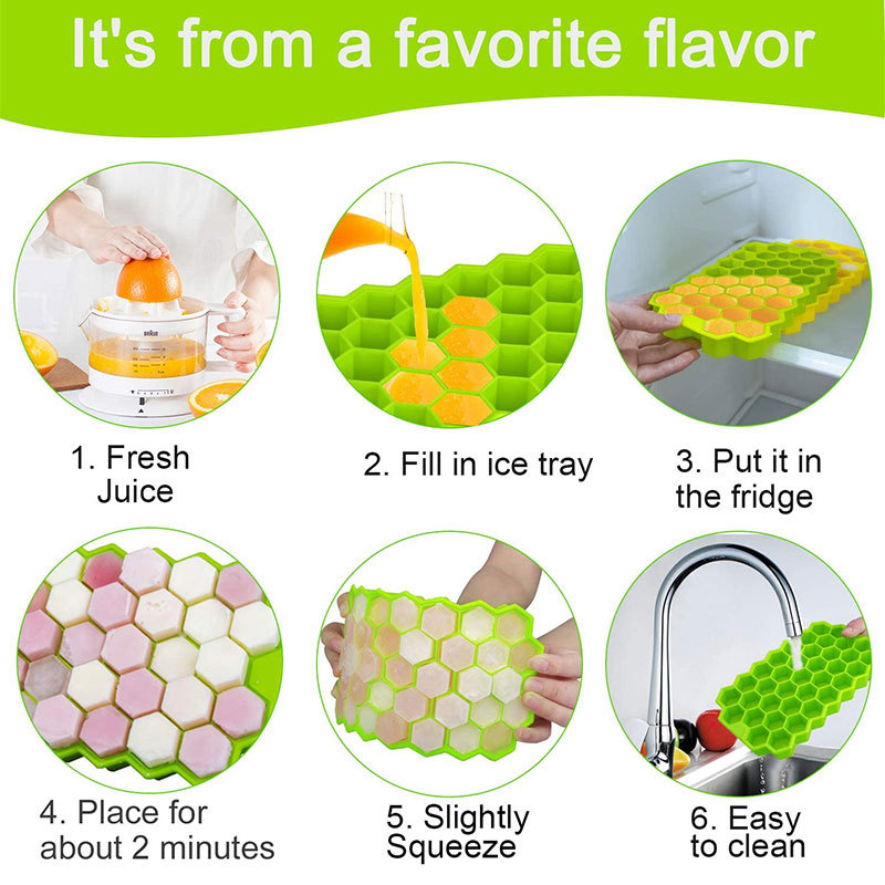 dropship 1pc Ice Tray Mold Honeycomb Silicone Ice Tray Hexagonal Ice Tray 37 Honeycomb Ice Trays
