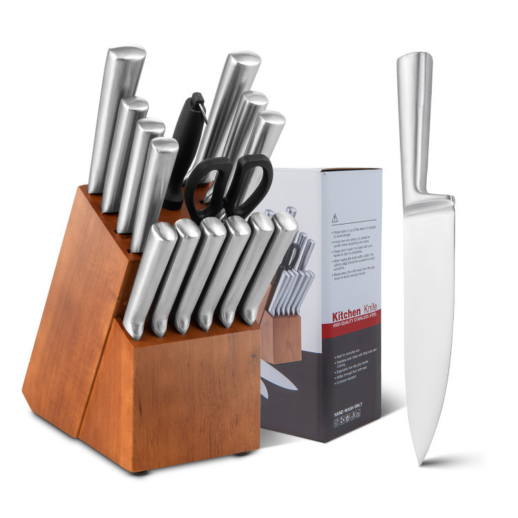 dropship Daily Necessities Kitchen Knife Set Stainless Steel Knife Block Set